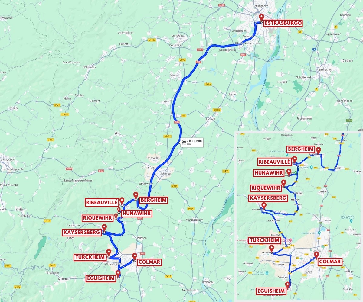 Alsacia, guia, guía, itinerario, Mercadillos navideños, planificación, pueblos, que ver, ruta, Ruta por Alsacia, Viajar a Alsacia