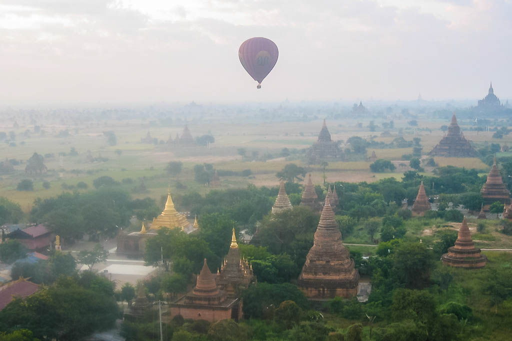 bagan, globo, myanmar, pagoda, por libre, viaje con amigos