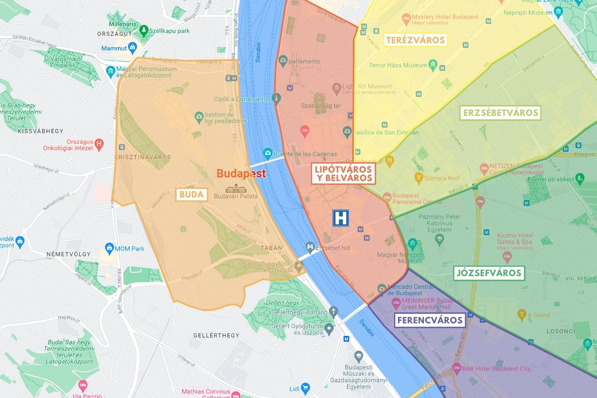 alojamiento, apartamentos, baratos, barrio, budapest, céntrico, dónde alojarse, dónde dormir, hoteles, hungría, mejores, zonas