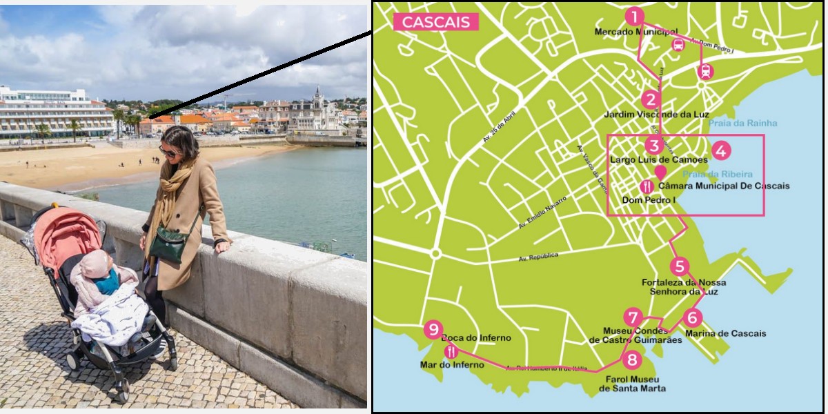 Cascais, itinerario, mapa, Portugal, que ver, ruta, viaje en familia