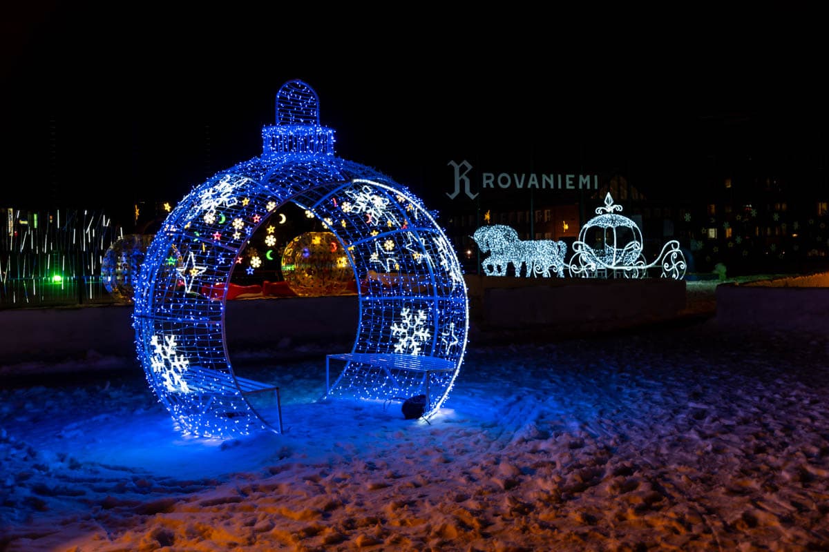atracciones, finlandia, invierno, laponia, por libre, que ver, Rovaniemi, ruta, SnowGlow Winterpark, temático, tren, viaje en familia