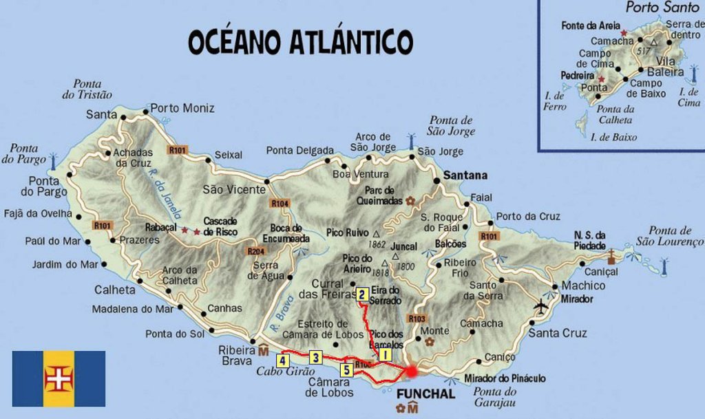 Cabo Girao, Camara de Lobos, Eira do Serrado, Faja dos Padres, Funchal, Pico dos Barcelos, Portugal