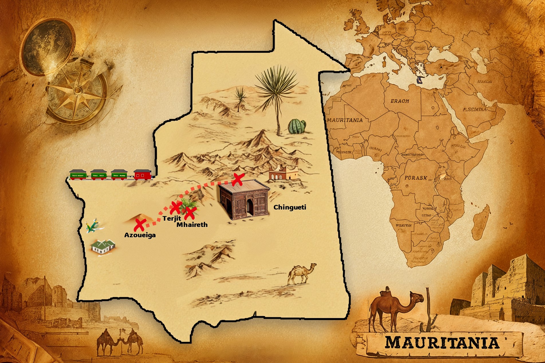 agencia especializada, Aventura, Azoueigua, expedición, Mauritania, Mhaireth, que ver, ruta, Terjit, Viaje, viaje solo