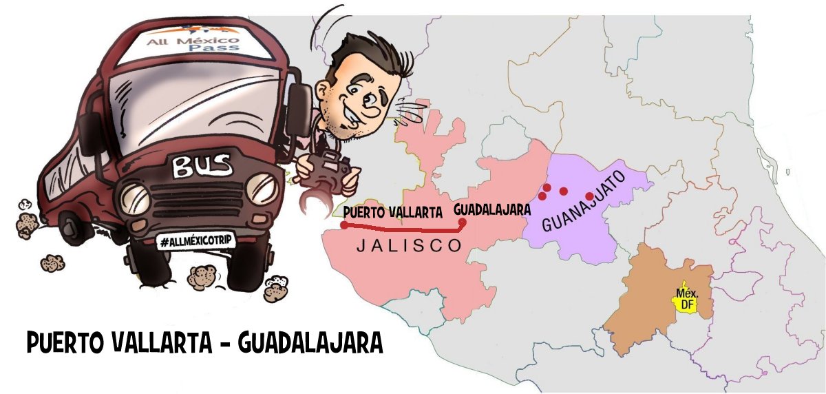 bus, Guadalajara, Jalisco, méxico, Puerto Vallarta, Zapopan