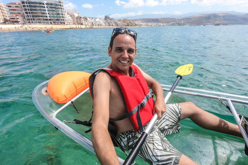 gran canaria, kayak transparente, Las Canteras, Las Palmas, mejores playas, playa, snorkel, urbana