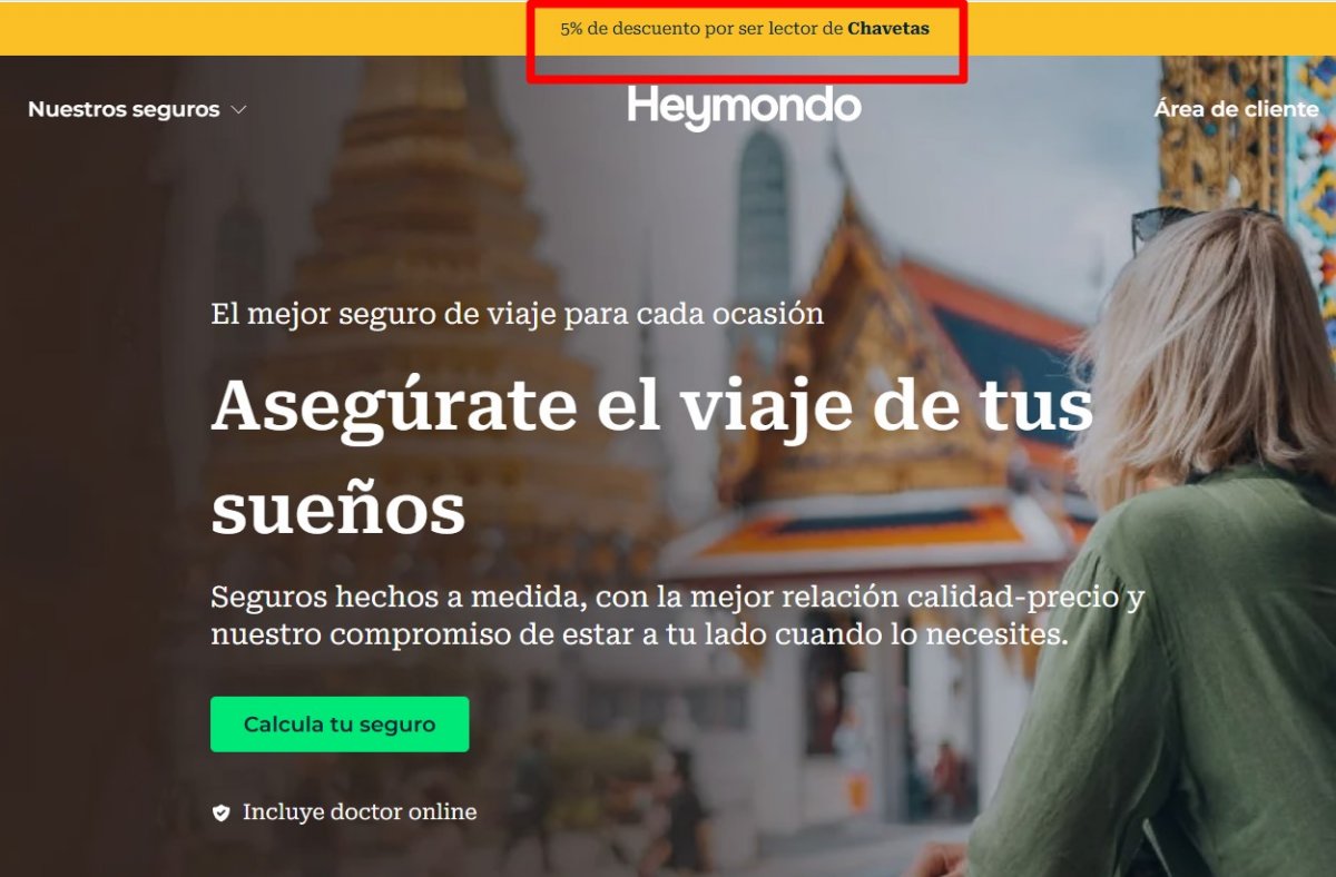 ahorro, bono, cupón, descuento, heymondo, mondo, Promoción, seguro de viajes