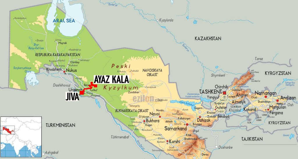 Ayaz Kala, Janbas Kala, Jiva, Kyzkl Kala, por libre, Topark Kala, Uzbekistan, viaje en pareja